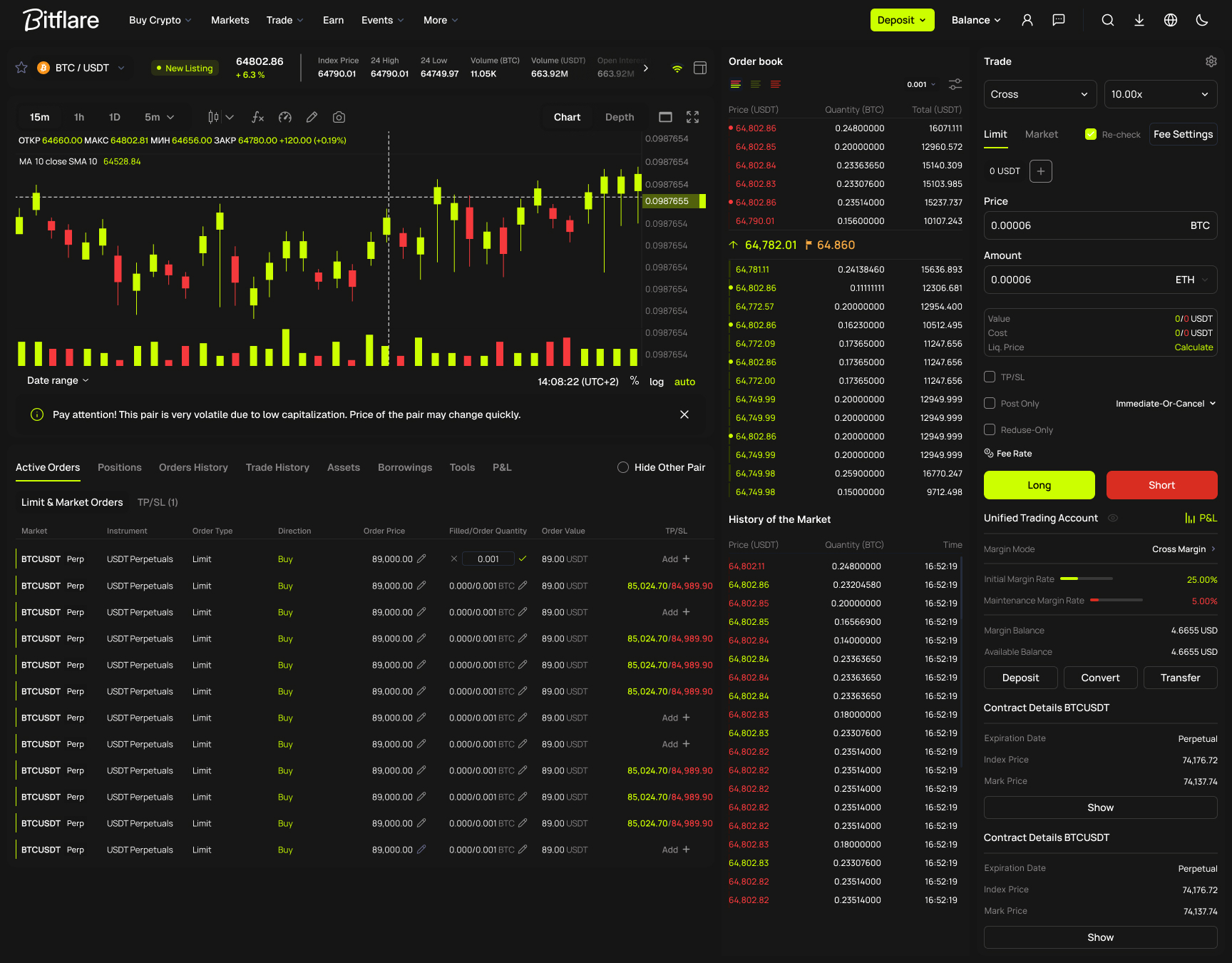 Bitflare trading platform